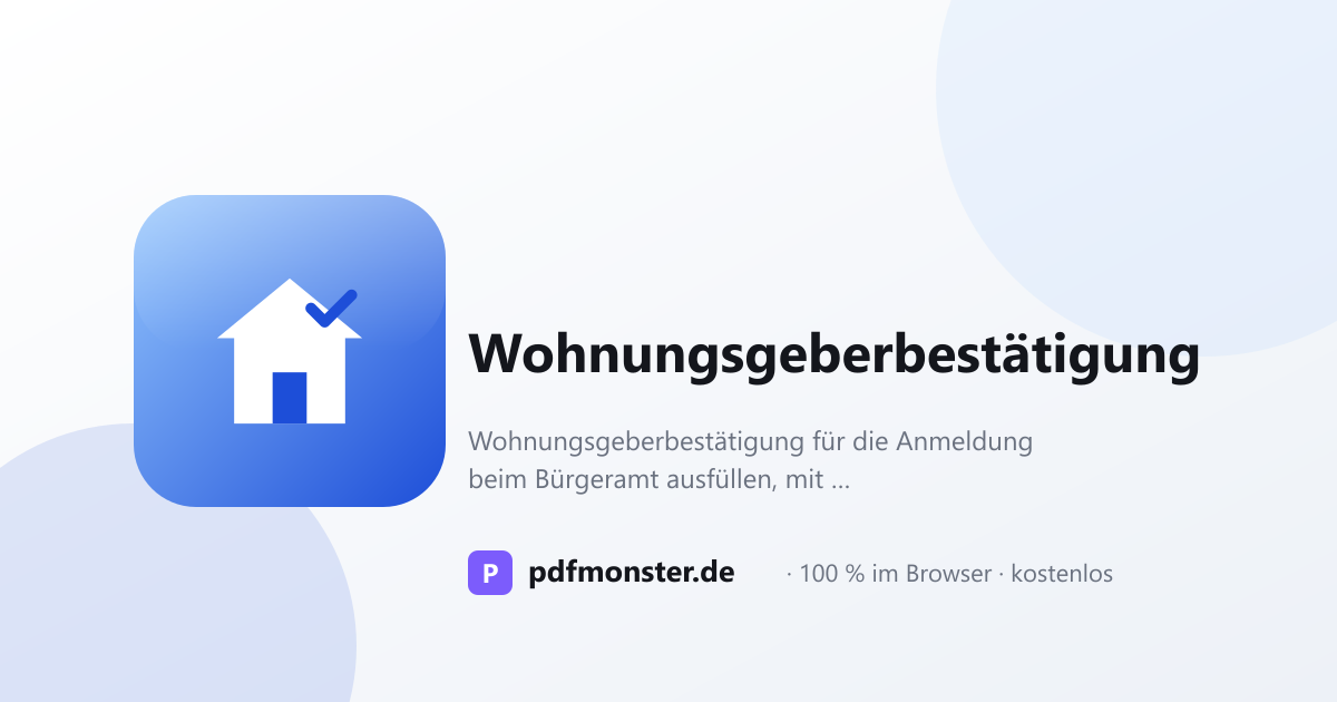 Landlord Confirmation (Wohnungsgeberbestätigung)